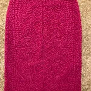 Anthropologie Magenta Knit Pencil Skirt
